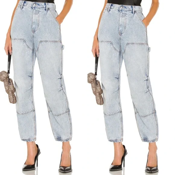 Alexander Wang Double Front Carpenter Jeans in Pebble Bleach